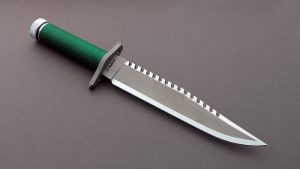 Andrii Tsybulski Movie Knife Replica "Rambo: First Blood." As close to the original as you can get. Titanium Saw teeth Compass Survival Knife Custom made in Ukraine.