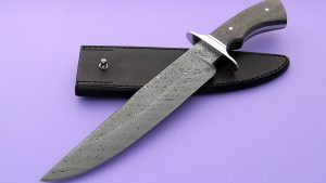 Mike Ruth Sr. Forged Damascus Bowie Knife unique Mammoth Ivory handle Exquisite Damascus blade ABS Master Smith