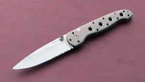 Kit Carson Custom Tactical Folder Medium Model 16 Liner Lock Vintage Blade Magazine Cutlery Hall of Fame 2012 smooth opener serrated blade Titanium bead blast