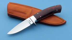 Gordon Defreest South Carolina Custom made Drop Point Hunter Mirror finish blade and Desert Ironwood handle full tapered tang Gordon was a student of legendary knife maker George Herron