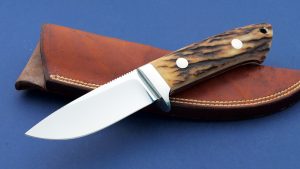 Herman J Schneider Custom Drop Point Hunter with Stag Vintage Hunting Knife Collectible